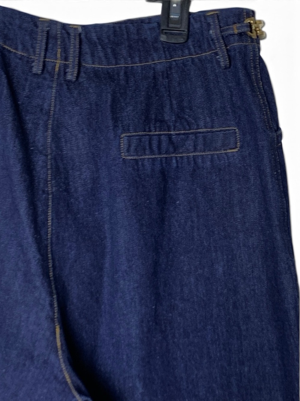 Free Market Jeans Womens M Dark Wash Super Wide Leg High Rise Gold Chain Denim - Picture 13 of 15